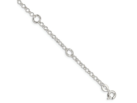 Sterling Silver Polished Fancy Rolo Chain Children's Bracelet