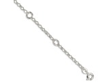 Sterling Silver Polished Fancy Rolo Chain Children's Bracelet