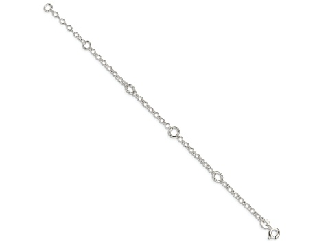 Sterling Silver Polished Fancy Rolo Chain Children's Bracelet