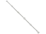 Sterling Silver Polished Fancy Rolo Chain Children's Bracelet