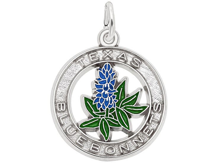 Silver Texas Blue Bonnets Charm