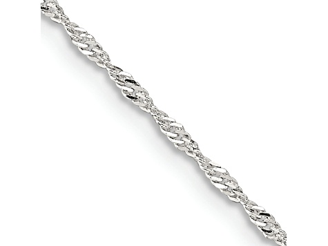 Sterling Silver 1.4mm Singapore Chain Necklace