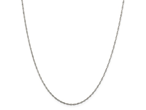 Sterling Silver 1.4mm Singapore Chain Necklace