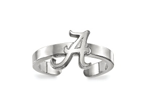 Rhodium Over Sterling Silver LogoArt University of Alabama Toe Ring