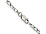 Sterling Silver 3.75mm Fancy Patterned Rolo Chain Necklace