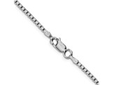 Rhodium Over Sterling Silver 1.75mm Box Chain