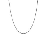 Rhodium Over Sterling Silver 1.75mm Box Chain
