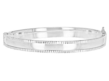 Picture of 950 Sterling Silver 8mm Diamond-Cut Border Bangle