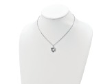 Rhodium Over Sterling Silver Star of David 16.5-inch plus 2-inch Extension Necklace