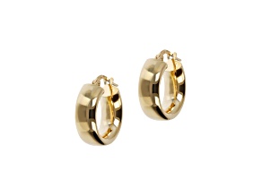 18K Yellow Gold Over Sterling Silver Polished 1/2" Round Hoop Earrings