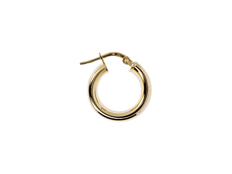 18K Yellow Gold Over Sterling Silver Polished 1/2" Round Hoop Earrings