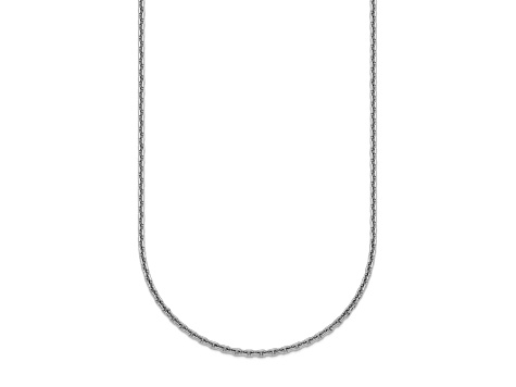 Rhodium Over Sterling Silver 1.8mm Cable 16 Inch Chain