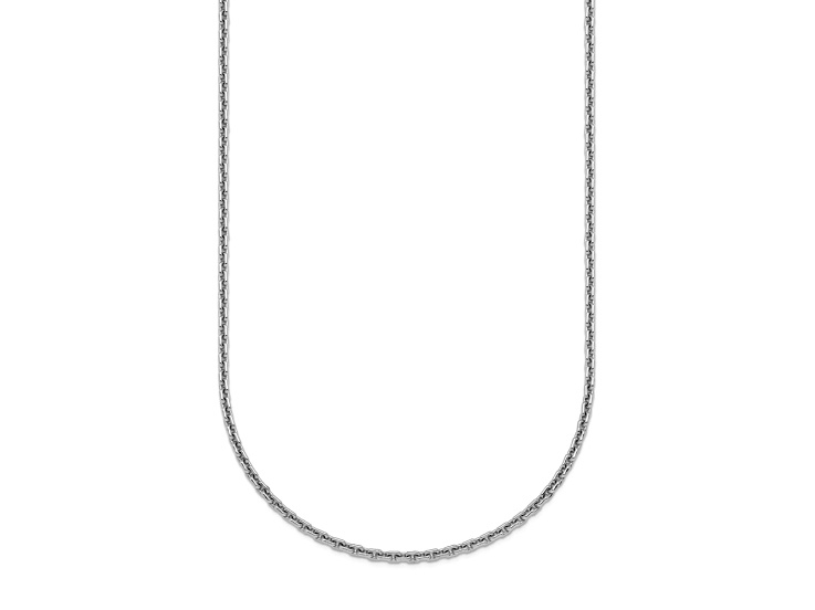 Rhodium Over Sterling Silver 1.8mm Cable 20 Inch Chain - 11WWHC | JTV