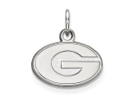 Rhodium Over Sterling Silver LogoArt University of Georgia Extra Small Pendant