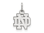 Rhodium Over Sterling Silver LogoArt University of Notre Dame Extra Small Pendant