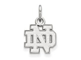 Rhodium Over Sterling Silver LogoArt University of Notre Dame Extra Small Pendant