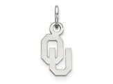 Rhodium Over Sterling Silver LogoArt University of Oklahoma Extra Small Pendant