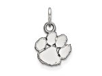 Rhodium Over Sterling Silver LogoArt Clemson University Extra Small Pendant