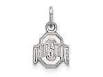 Rhodium Over Sterling Silver LogoArt Ohio State University Extra Small Pendant