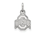 Rhodium Over Sterling Silver LogoArt Ohio State University Extra Small Pendant
