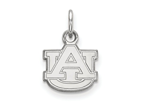 Rhodium Over Sterling Silver LogoArt Auburn University Extra Small Pendant