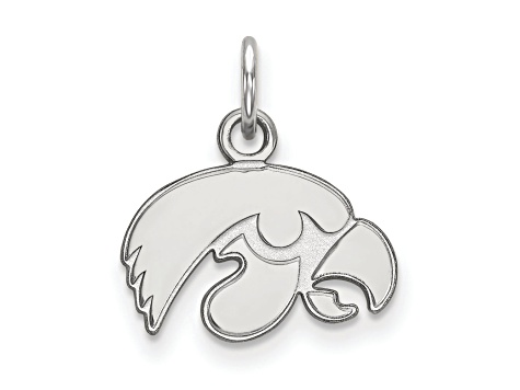 Rhodium Over Sterling Silver LogoArt University of Lowa Extra Small Pendant