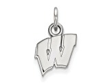 Rhodium Over Sterling Silver LogoArt University of Wisconsin Extra Small Pendant