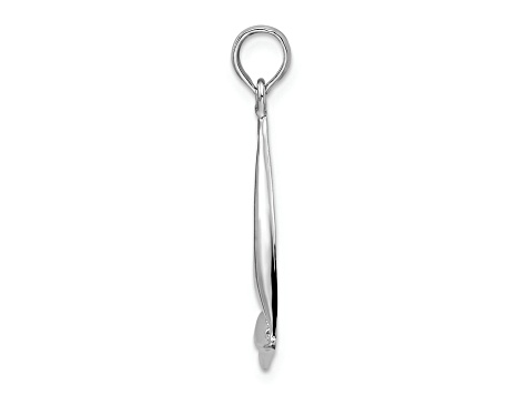 Rhodium Over Sterling Silver Polished Sailboat Pendant
