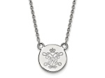 Rhodium Over Sterling Silver LogoArt College of William and Mary Small Disc Pendant Necklace
