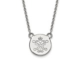 Rhodium Over Sterling Silver LogoArt College of William and Mary Small Disc Pendant Necklace