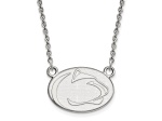 Rhodium Over Sterling Silver LogoArt Penn State University Small Pendant Necklace