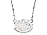 Rhodium Over Sterling Silver LogoArt Penn State University Small Pendant Necklace