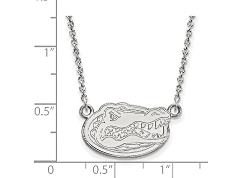 Rhodium Over Sterling Silver LogoArt University of Florida Small Pendant Necklace