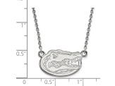 Rhodium Over Sterling Silver LogoArt University of Florida Small Pendant Necklace