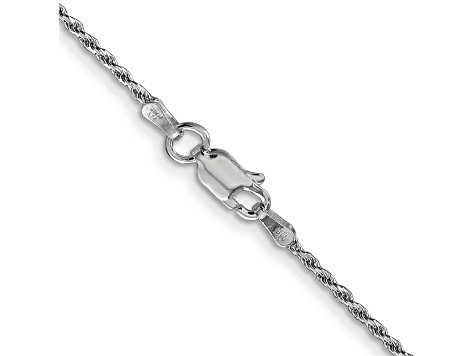 Rhodium Over Sterling Silver 1.5mm Diamond Cut Rope Chain