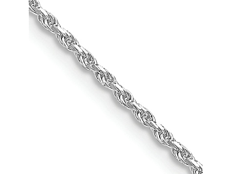 Rhodium Over Sterling Silver 1.5mm Diamond-cut Rope Chain