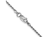 Rhodium Over Sterling Silver 1.5mm Diamond-cut Rope Chain