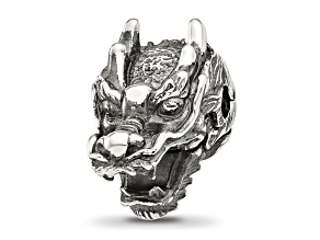 Sterling Silver Reflections Antiqued Chinese Dragon Hinged Bead