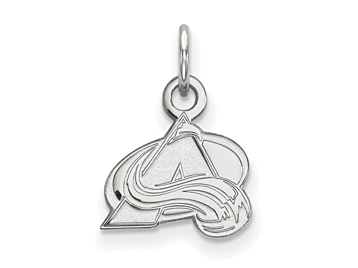 Rhodium Over Sterling Silver NHL LogoArt Colorado Avalanche Extra Small Pendant