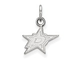 Rhodium Over Sterling Silver NHL LogoArt Dallas Stars Extra Small Pendant