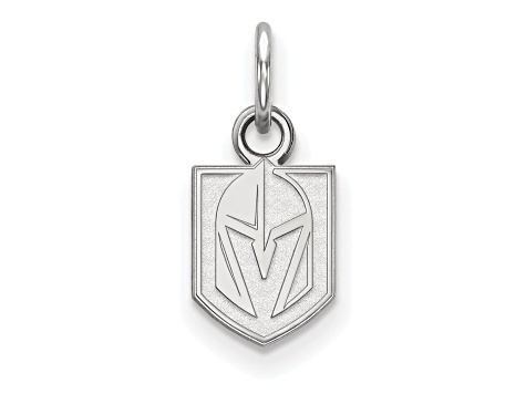 Rhodium Over Sterling Silver NHL LogoArt NHL Vegas Golden Knights Extra Small Pendant