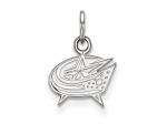 Rhodium Over Sterling Silver NHL LogoArt Columbus Blue Jackets Extra Small Pendant
