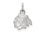 Rhodium Over Sterling Silver NHL LogoArt Chicago Blackhawks Extra Small Pendant