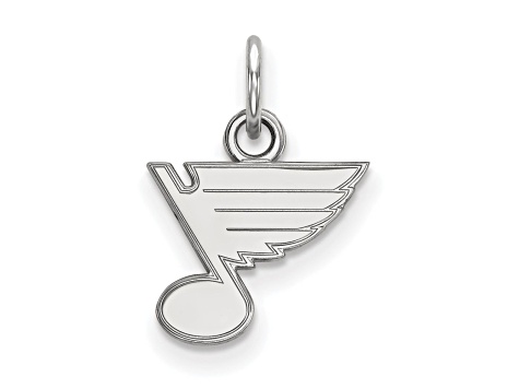 Rhodium Over Sterling Silver NHL LogoArt St. Louis Blues Extra Small Pendant
