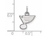 Rhodium Over Sterling Silver NHL LogoArt St. Louis Blues Extra Small Pendant