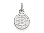 Rhodium Over Sterling Silver NHL LogoArt Boston Bruins Extra Small Pendant