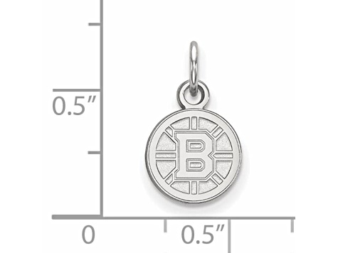 Rhodium Over Sterling Silver NHL LogoArt Boston Bruins Extra Small Pendant