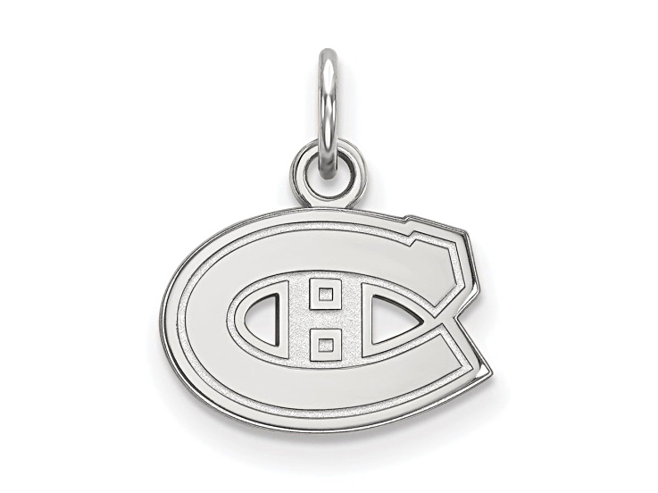 Rhodium Over Sterling Silver NHL LogoArt Montreal Canadiens Extra Small Pendant