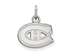 Rhodium Over Sterling Silver NHL LogoArt Montreal Canadiens Extra Small Pendant