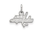 Rhodium Over Sterling Silver NHL LogoArt Washington Capitals Extra Small Pendant